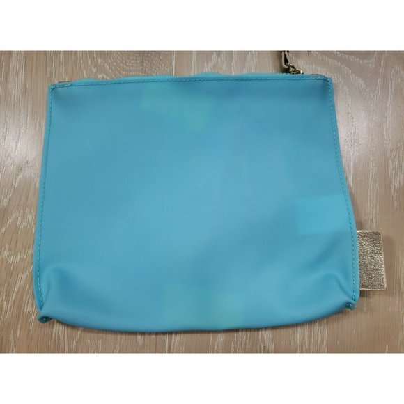 "Sea Salt Sun" Lilly Pulirzer Wristlet Zip Pouch Beach Rubber Leather Blue - Picture 9 of 12